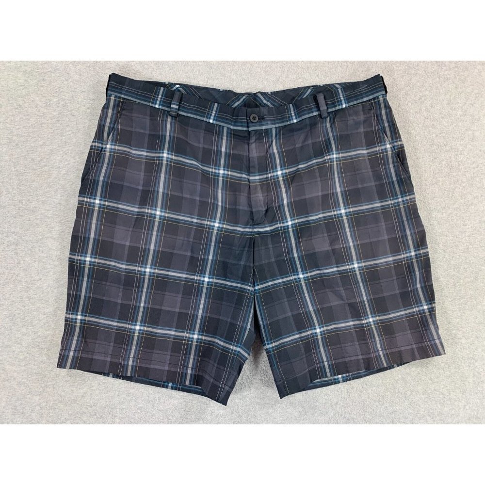 Nike Golf Dri Fit Plaid Casual Shorts (Men's 40) Black‎ - Polyester Blend